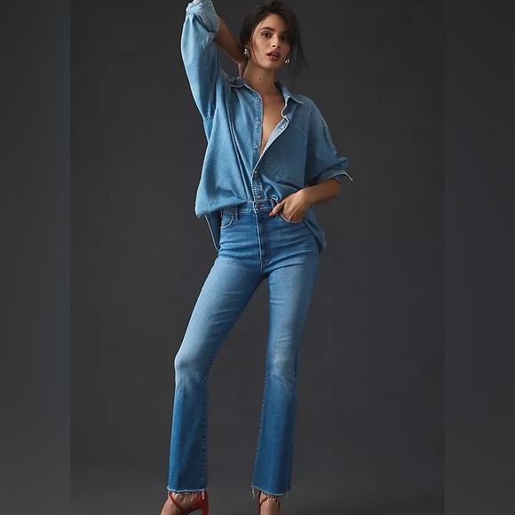 MOTHER Denim - MOTHER The Hustler High-Rise Ankle Fray Jeans